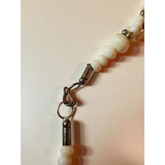 Vintage Faux Ivory Wood Bead Necklace – Multi-Strand Hook Clasp Beauty - Picture 4 of 8